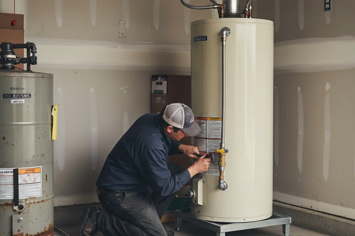 Water heater and shutoff valve replacement in Old Town